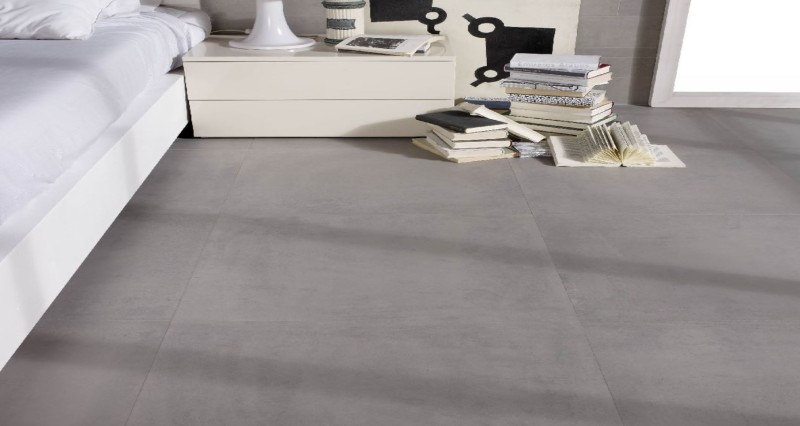 Płytki podłogowe beton szare salon Saloni PAV. Interior Sat. Gris 60x60 82789