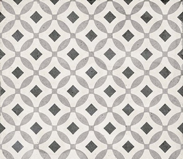 Gresy ornament biało-grafitowe Equipe Art Nouveau Alameda Grey 20x20 41689
