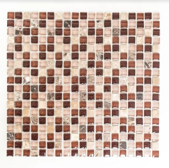 Mozaika mix brązowa beżowa naturalny kamień szkło Metropol MM 0140 32,2 x 30,5 75105