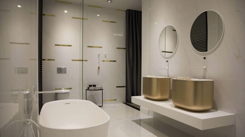 Płytki imitujące marmur biały Porcelanosa Thassos 45x120 ag 15786