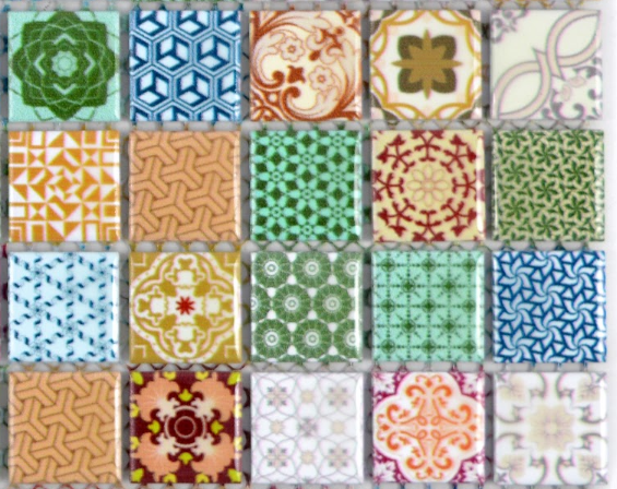Mozaika wzorzysty kolorowy patchwork mały kwadrat Metropol MM 0539 30,0 x 30,0 76808