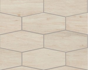 Mozaika gresowa romby drewno beż Treverkchic Teak Africa Mosaico MH5U 30x25