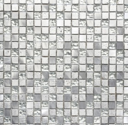 Mozaika metal mat kamień szklo srebrne Metropol MM 0125 30,0 x 30,0 74022