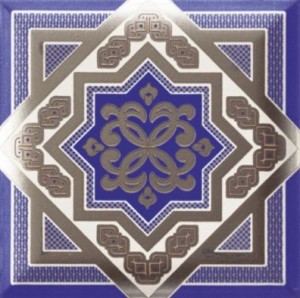Płytki orientalne granatowe kwadrat Mainzu d Effects Dekor Zoco Blu 15x15