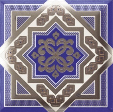 Płytki orientalne granatowe kwadrat Mainzu d Effects Dekor Zoco Blu 15x15 48623