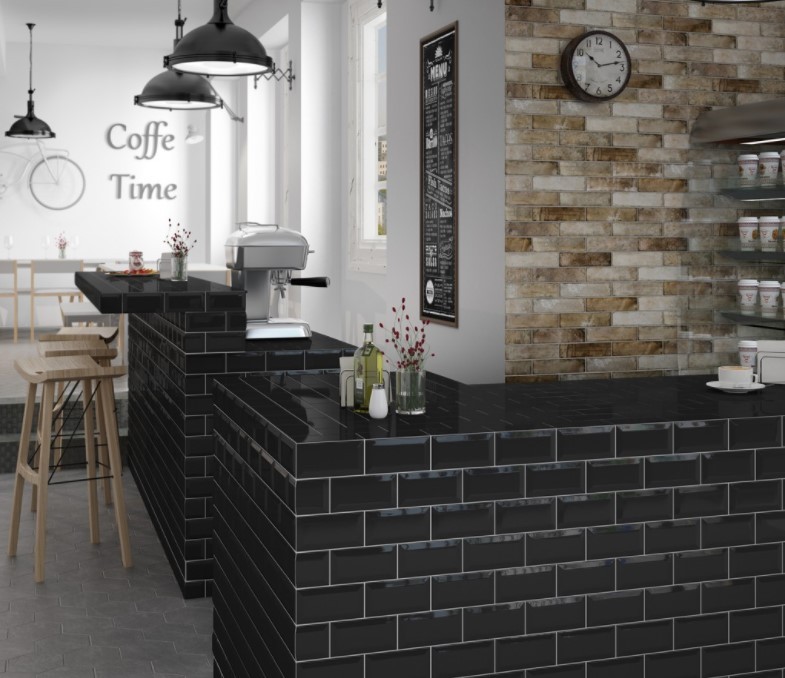 Płytki - cegiełki Equipe Metro Black 10x30 21442