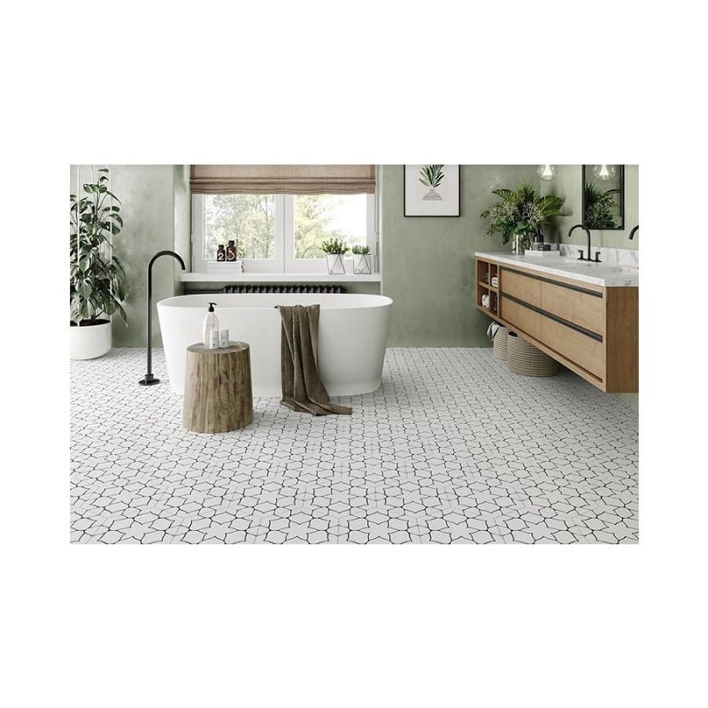 Realonda Kerala White Active 28,5x33 płytki gresowe heksagonalne 150047