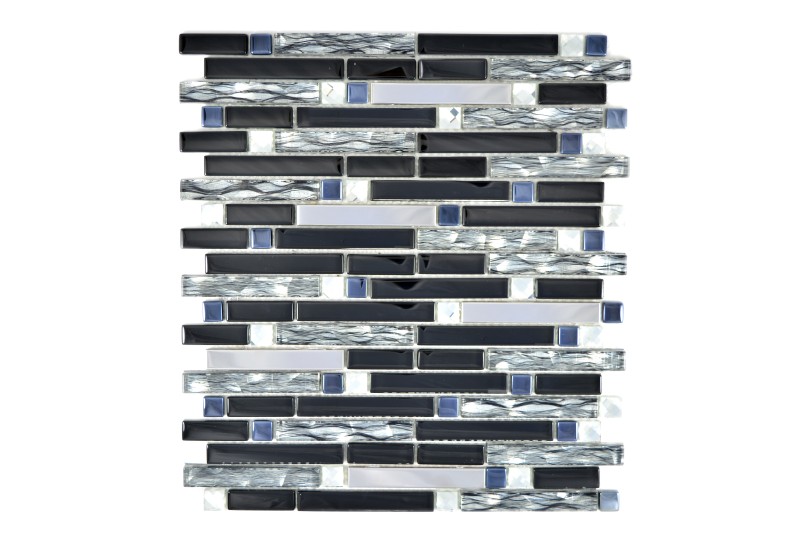 Mozaika mix  długie paseczki czarny biały szary granatowy Metropol MM 1212 29,8 x 33,8 80329