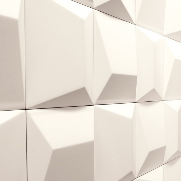 Płytki beżowe ścienne trójwymiarowe 3D 3D Decus Keops Crema Mate 15x15 26649