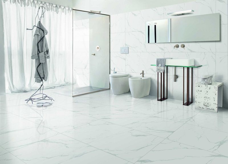 Classic Carrara Polished Rett. 59,7x119,7 płytki gresowe rektyfikowane imitujące marmur 122689