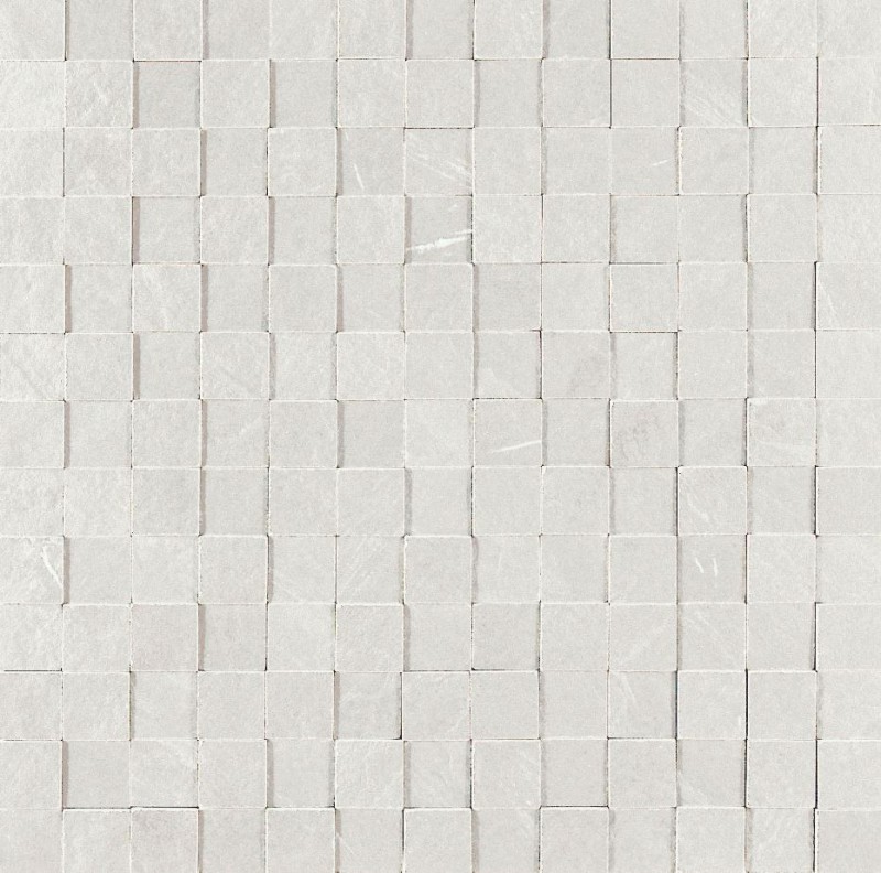 Mozaika naturalny kamień biały 3D kwadraciki Marazzi Mystone lavagna bianco mosaico 3d MD1H 30x30 54466