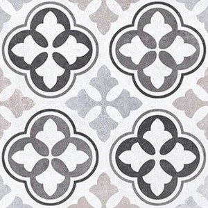 Płytki wzorzyste szaro-biało-czarne z kwiatami Sintesi Flow Decori Trend Flower 20x20