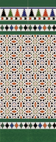 Płytki ścienne, białe Mainzu Arabesco Zócalo Granada, Córdoba Blanco 14x28 63087