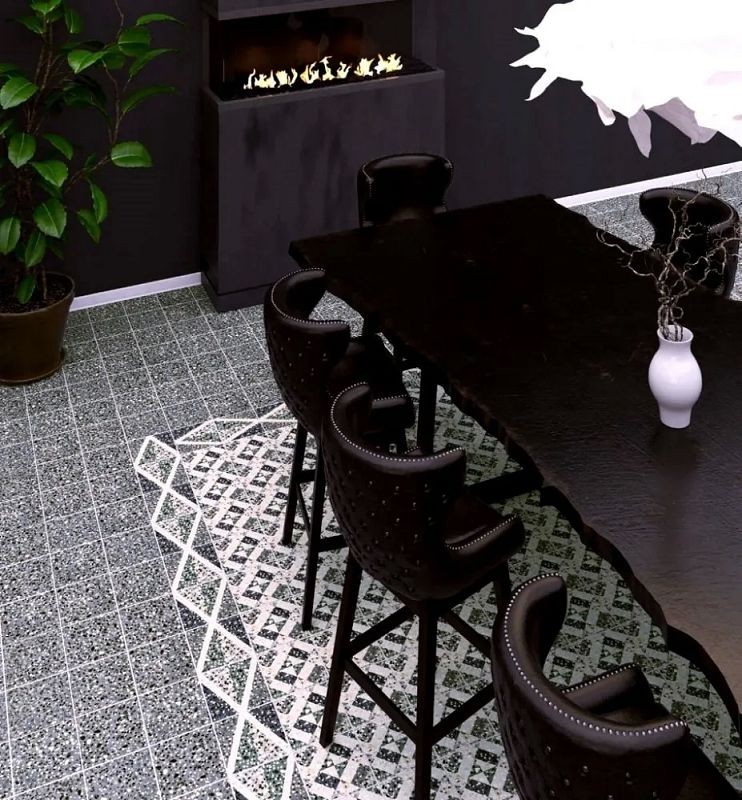 Ribesalbes Ceramica Terrazzo Graphite 20x20 płytki lastryko gresowe 150352