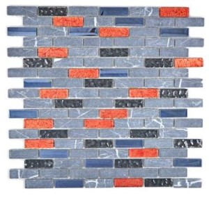 Mozaika mix szkło długie paseczki szare Metropol MM 1216 29,8 x 33,8