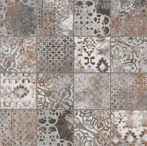 Gres wzorzysty patchworkowe rudy braz kamień Marazzi Memento M004 37.5X37.5