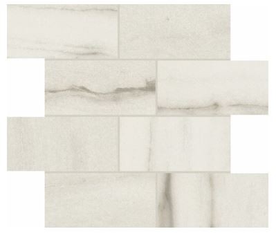 Mozaika podłogowa marmur cegełki biały z żyłą Florim Rex Prexious of Rex White Fantasy Moz Mur. Gloss 7,5x15 98678