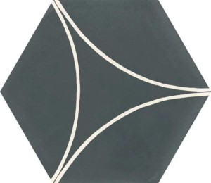 Marazzi Cementum Indigo Decoro Arco 18,2x21 M9W2 płytki heksagonalne dekoracyjne