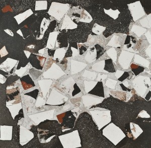 Płytki rustykalne grafit brąz białe imitąjce kamień lastryko Fioranese I Cocci Spacatto Grafite IC907DR 90x90
