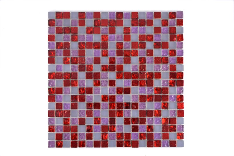 Mozaika mix szkło gres mały kwadrat fioletowy czerwony Metropol MM 1220 30,0 x 30,0 80347