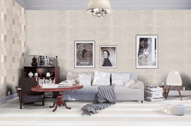 Płytki ścienne beton beżowe Porcelanosa Bottega Caliza 45x120 81256