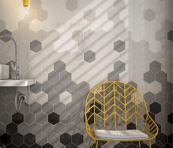 Equipe Scale Hexagon Dark Grey 12,4x10,7 płytka ścienna 158456
