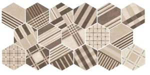 Płytki heksagonalne wzorzyste brazEquipe Hexatile Cement Geo Sand 17.5X20