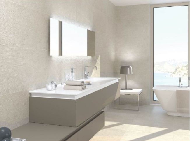 Płytki łazienkowe szare Newker Beach Ivory 45X90 46651