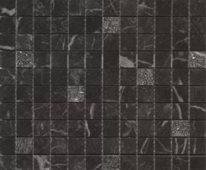 Mozaika imitujące marmur szarna Casalgrande Padana Marmoker Mosaico Decorato Nero Creta Lucida 29,5x29,5