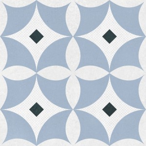 Pytki wzór koło, romb biało-niebieskie Mayolika Absolut Decor Cayenne 20x20