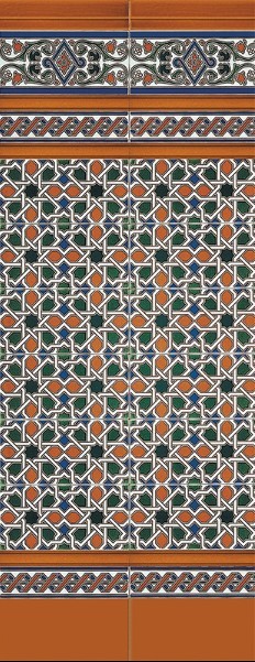 Płytki ścienne, rude Mainzu Arabesco Zócalo Granada, Córdoba Melado M 14x28 63090