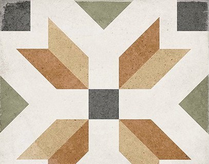 Gres mały kwadrat szary wzór geometryczny różnokolorowy Equipe Art Nouveau Empire Colour 20x20 40617