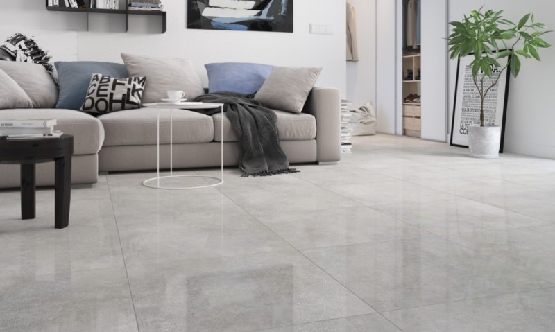 Tanio! Płytki podłogowe szare imitujące beton Grey Wind Light 60x60 43549