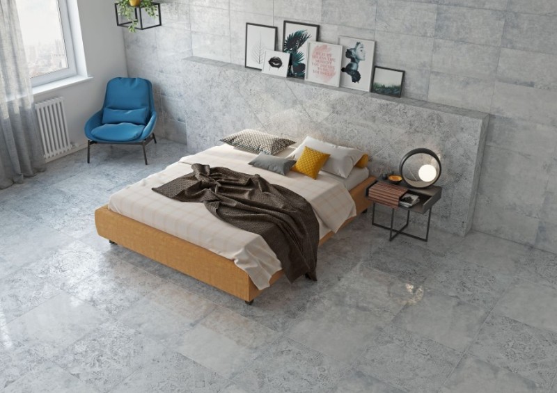Gres imitujące beton szaro-beżowe Absolut Keramika Troya Lappato 60x60 crt, kr-69645