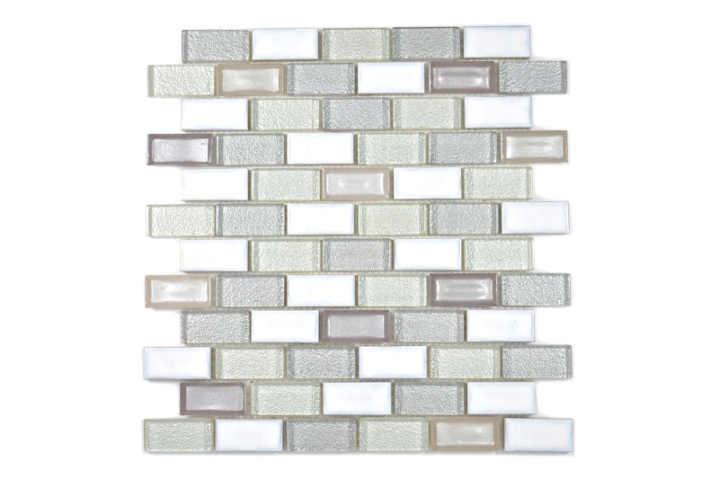 Mozaika mix cegiełka mały prostokąt jasno-szary perl Metropol MM 0621 30,0 x 30,0 80104