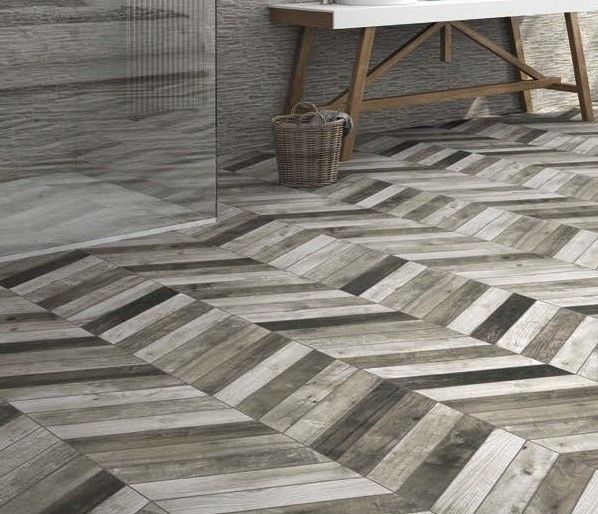 Gres szary jodełka Realonda Diamond Pallet Grey Chevron R 70x40 (prawy) 39560