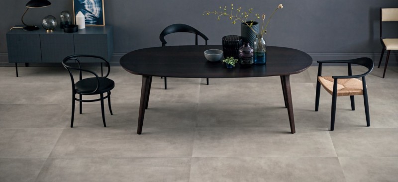 Płytki gres podłogowe beton szary beż wiełki format Marazzi Powder Smoke MMWX 75X150 18280