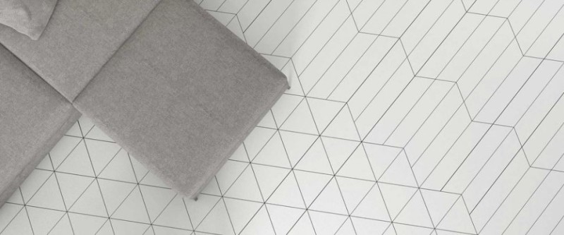 Płytki podłogowe fracuska jodełka biała Wow Floor Tiles Chevron A Floor R9 Ice White Matt 10x52 101341