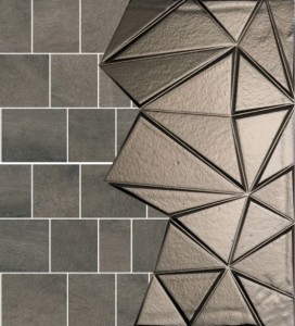 Mozaika 3D kamień brąz szary lustro trójkąt Gardenia Orchidea Concept Stone Moz. Mix Antracite 40 × 40