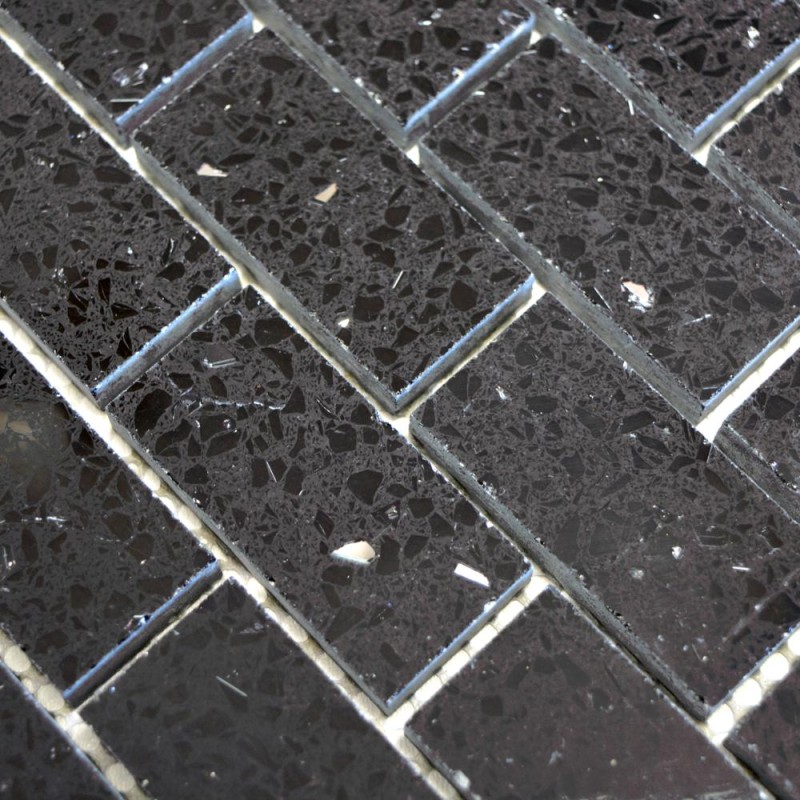 Mozaika czarna cegiełki małe kwarcyt Metropol MM 0133 32,5 x 30,0 102428